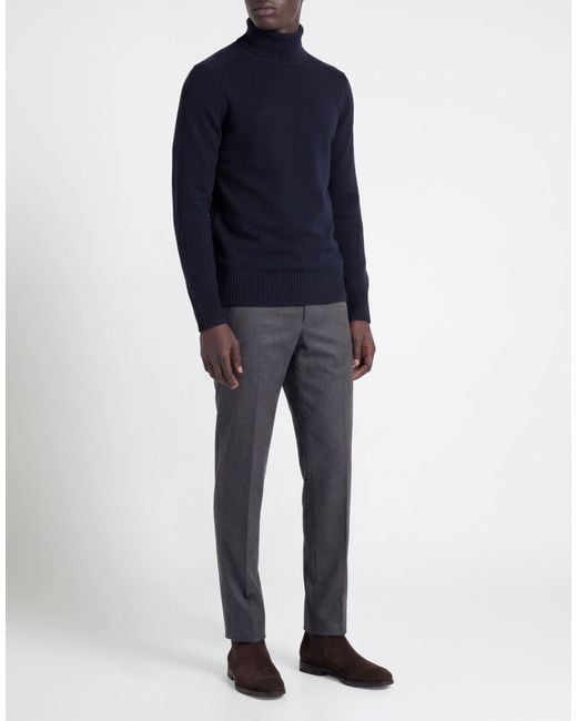 Alpha Studio Blue Turtleneck Cashmere for men