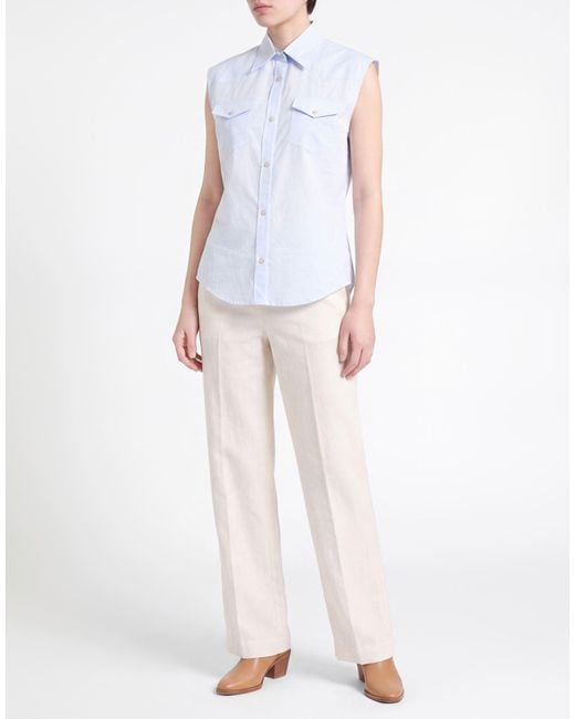 Moorer Blue Sky Shirt Linen, Paper