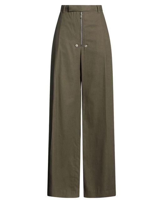 Rick Owens Green Military Pants Cotton, Wool