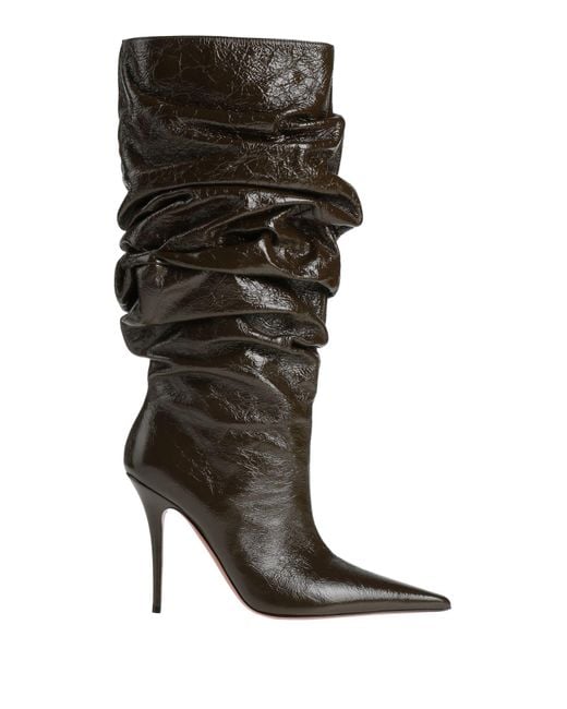 AMINA MUADDI Black Military Boot Leather