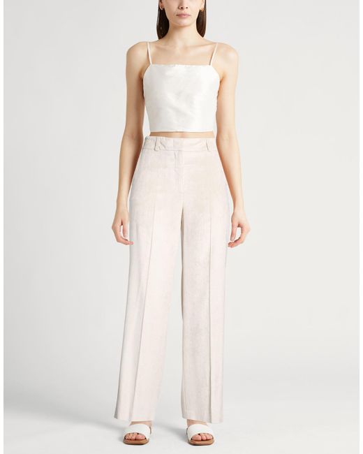 Peserico White Pants Viscose, Elastane