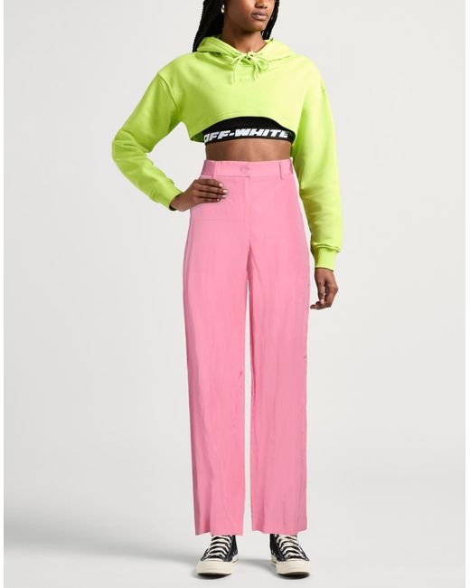 MSGM Pink Pants Viscose, Linen