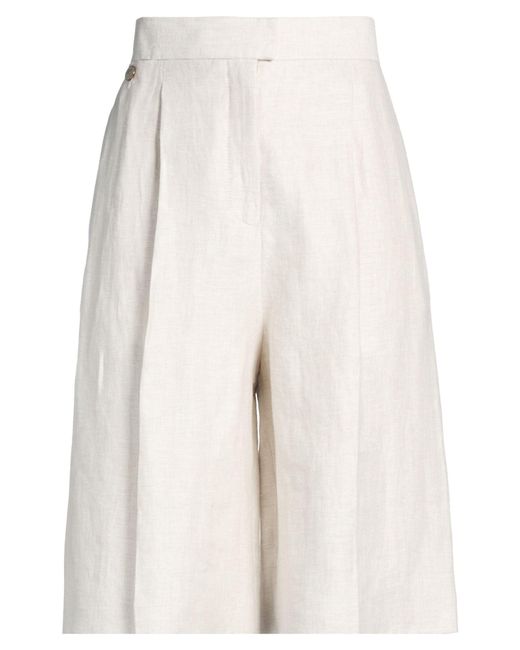 Agnona White Ivory Shorts & Bermuda Shorts Linen