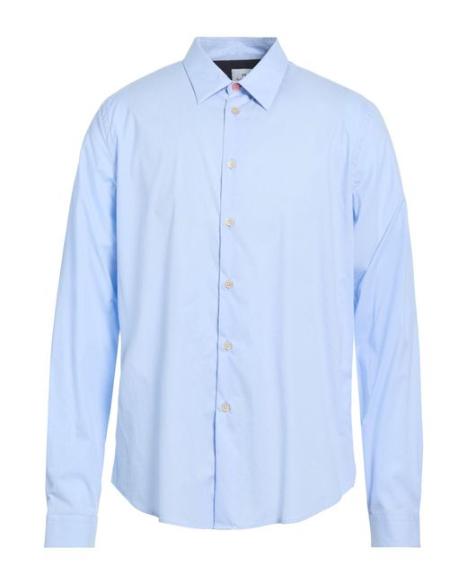 Paul Smith Blue Sky Shirt Cotton, Elastane for men