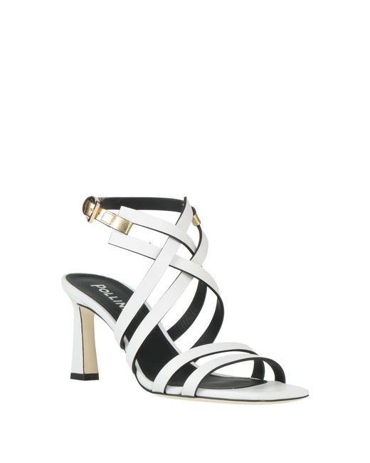 Pollini Metallic Sandals Leather
