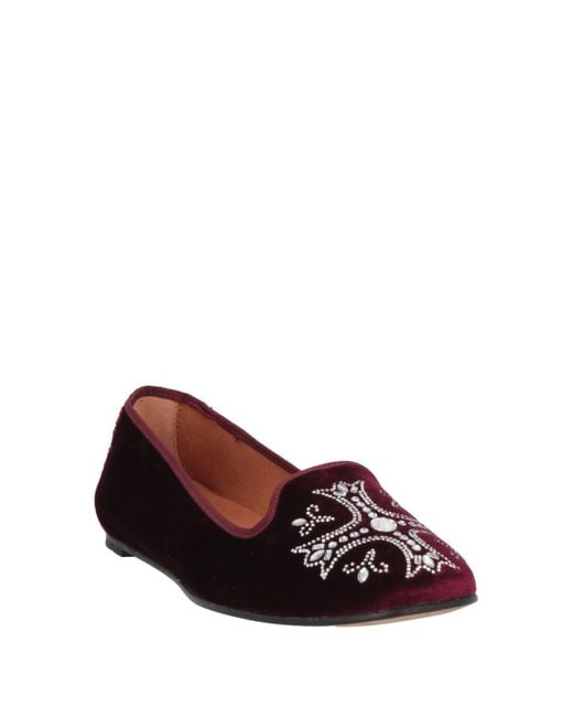 Ras Red Burgundy Loafers Textile Fibers