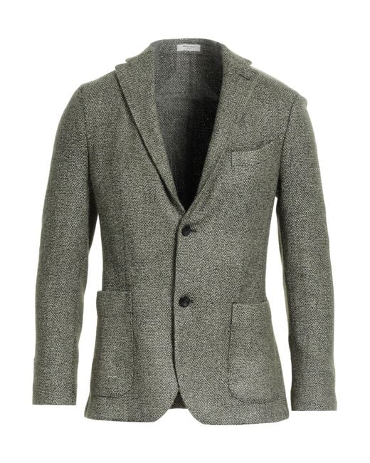 Boglioli Green Military Blazer Wool, Silk, Linen for men