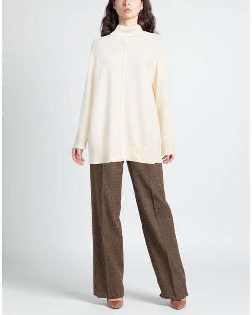 Semicouture White Turtleneck Wool, Polyamide