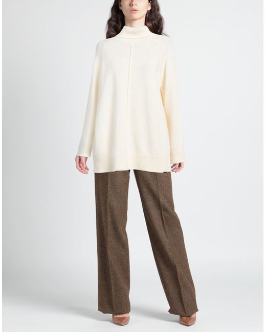 Semicouture White Turtleneck Wool, Polyamide