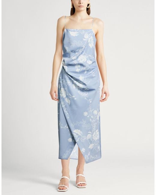 Marella Blue Light Midi Dress Polyester