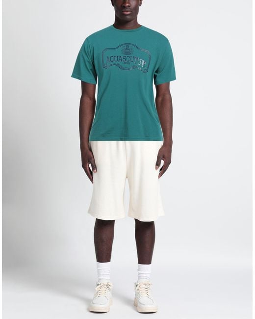 Aquascutum Green Emerald T-Shirt Cotton, Elastane for men