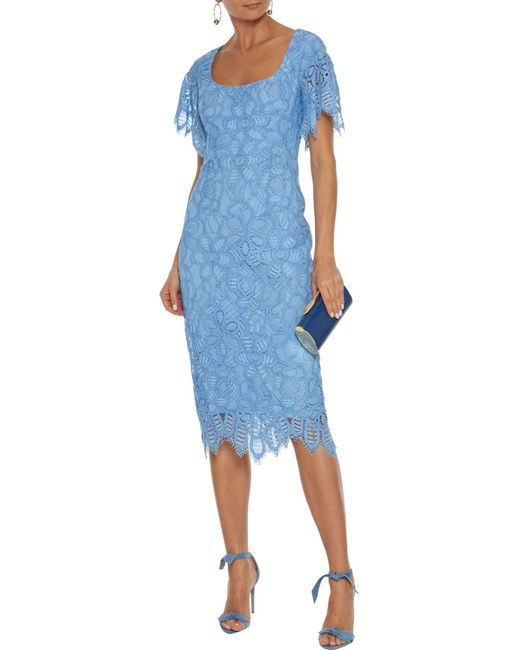 Lela Rose Blue Midi Dress