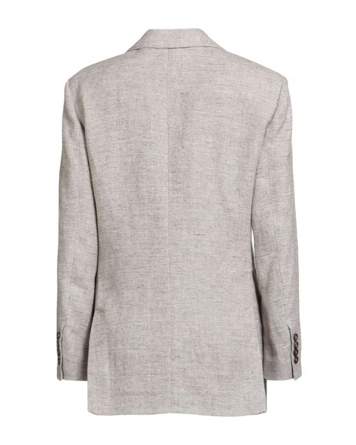 Brunello Cucinelli Gray Blazer Linen