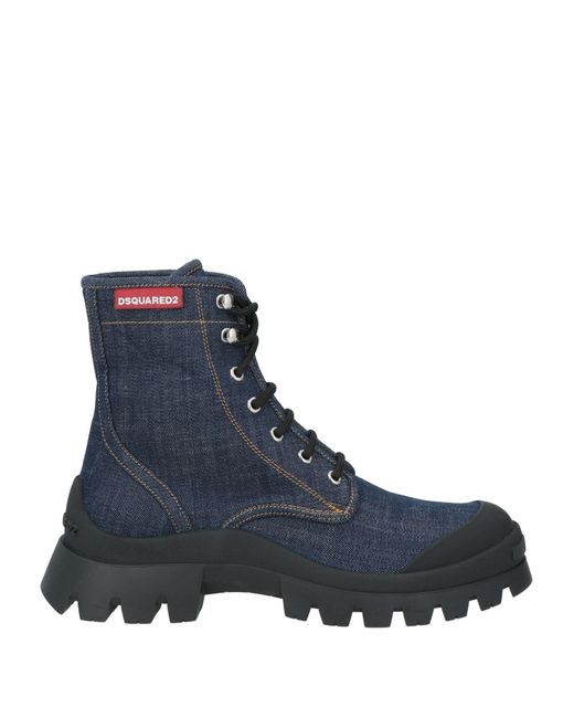 DSquared² Blue Ankle Boots Textile Fibers