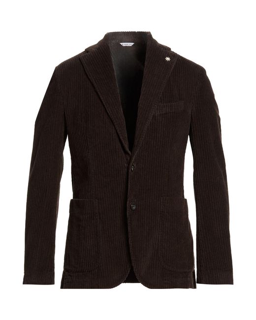 Manuel Ritz Black Blazer Cotton, Elastane for men