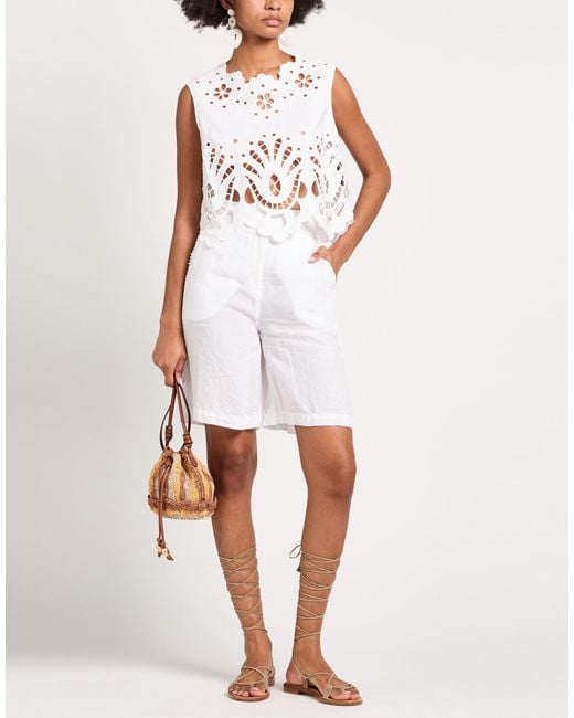 120% Lino White Shorts & Bermuda Shorts
