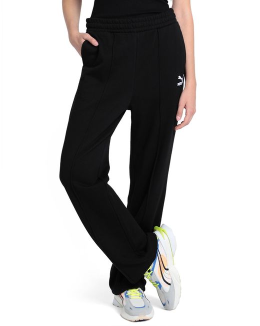 PUMA Black 535686-99 Classics Straight Sweatpants Tr Pants Cotton