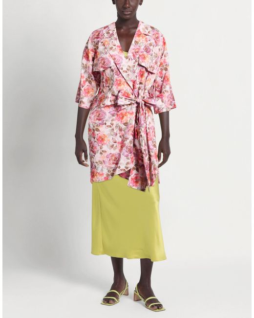 ACTUALEE Pink Overcoats & Trench Coats