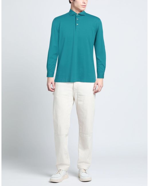 FILIPPO DE LAURENTIIS Blue Polo Shirt for men