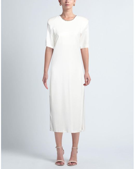 Just Cavalli White Midi Dress