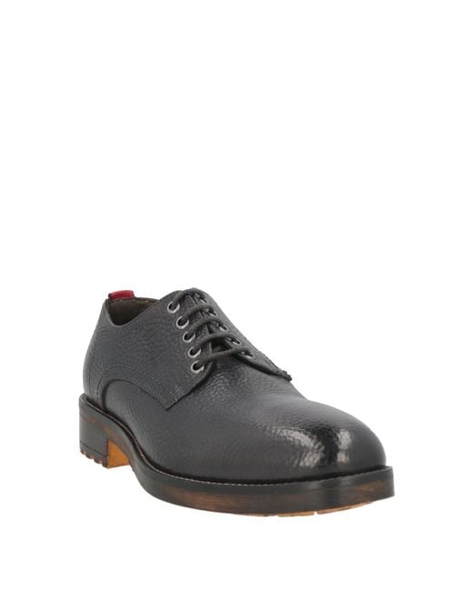 JP/DAVID Gray Lace-Up Shoes Leather for men