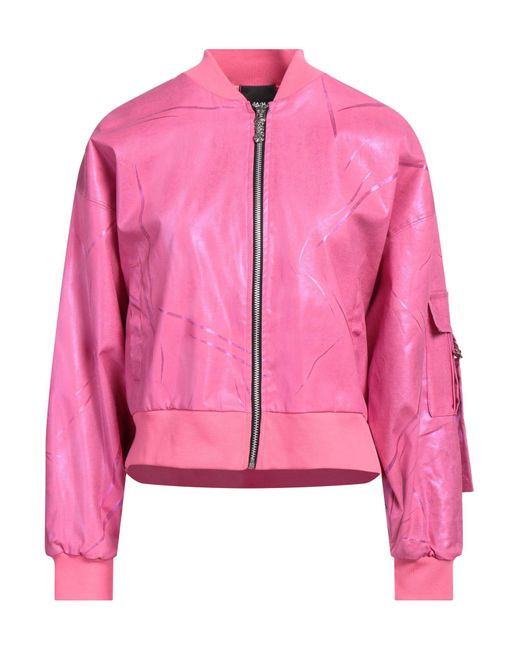 DISCLAIMER Pink Fuchsia Jacket Cotton, Elastane, Polyester