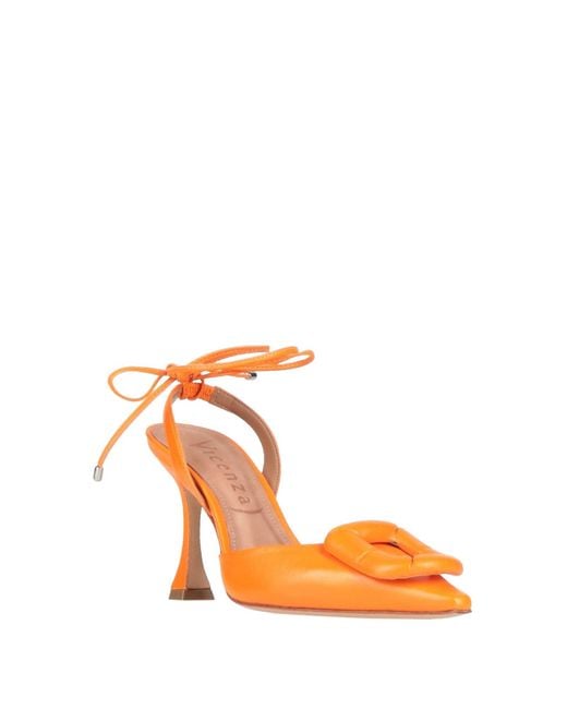 Vicenza Orange Pumps Leather