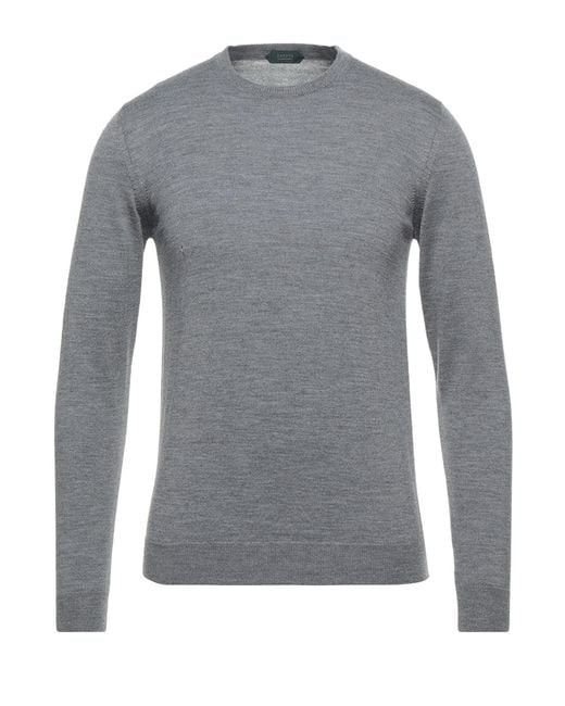 Zanone Gray Sweater Virgin Wool for men