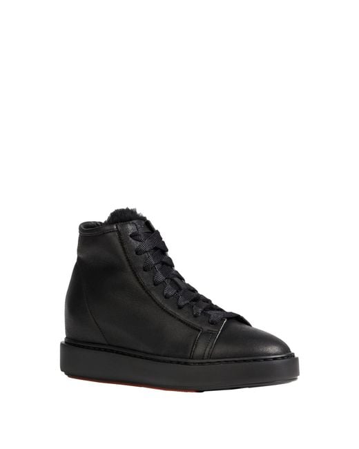 Santoni Black Sneakers