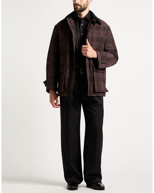 Hevò Brown Dark Jacket Polyester, Cotton for men