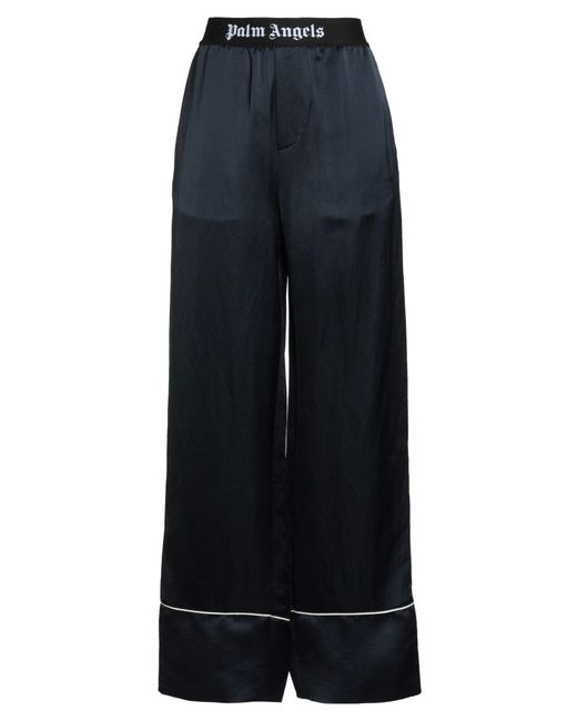 Palm Angels Blue Pants Linen, Viscose, Polyamide, Polyester, Elastane