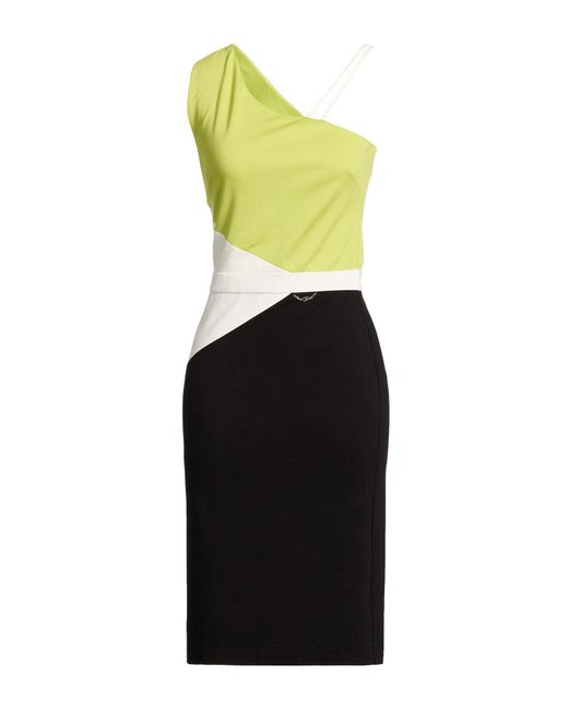 Gaelle Paris Black Midi Dress Viscose, Polyester, Elastane