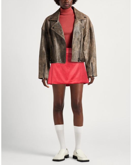 Ganni Red Mini Skirt