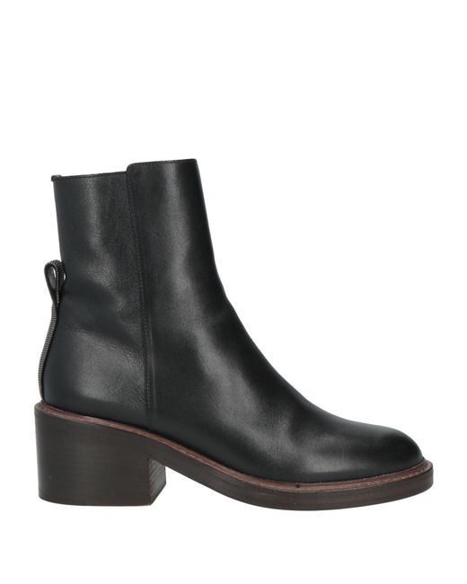 Brunello Cucinelli Black Ankle Boots Leather