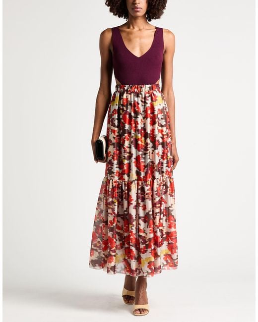 Jijil Red Maxi Skirt Polyester