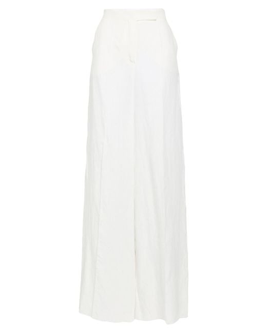 Max Mara White Pants Linen