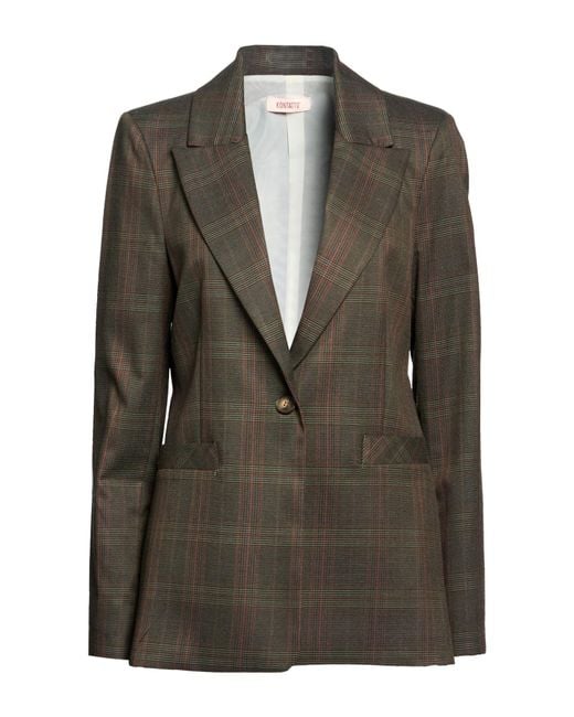Kontatto Green Military Blazer Polyester, Viscose, Elastane
