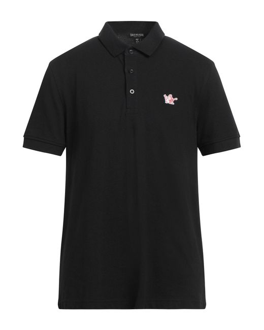 True Religion Black Polo Shirt Cotton for men
