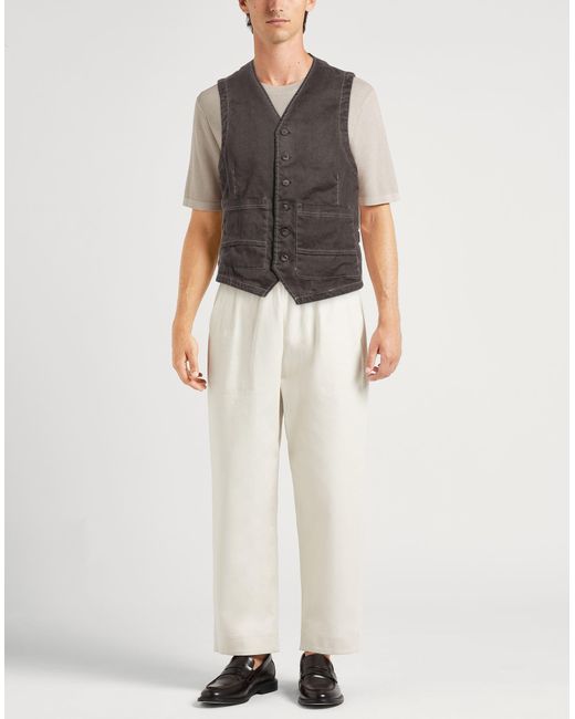 Messagerie Gray Patrizio Piscaglia Tailored Vest Hemp, Cotton, Elastane for men