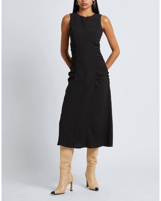 8 by YOOX Black Midi Dress