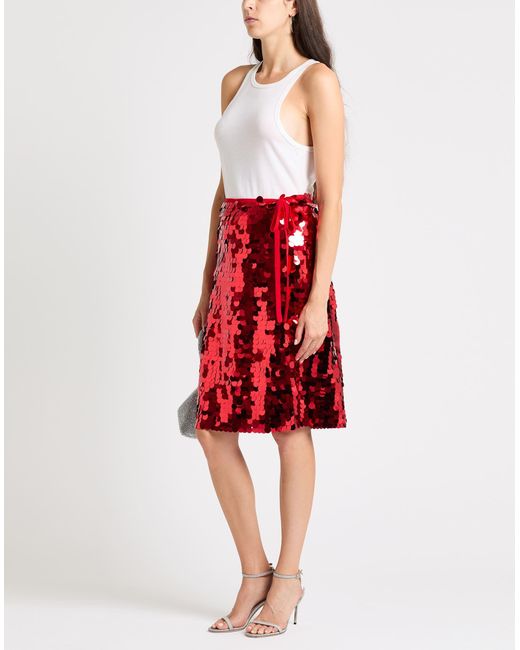 Erika Cavallini Semi Couture Red Midi-Rock