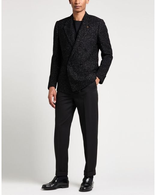 Lardini Black Blazer Polyamide, Wool, Acrylic, Silk for men