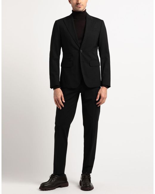 DSquared² Black Suit Virgin Wool, Elastane for men