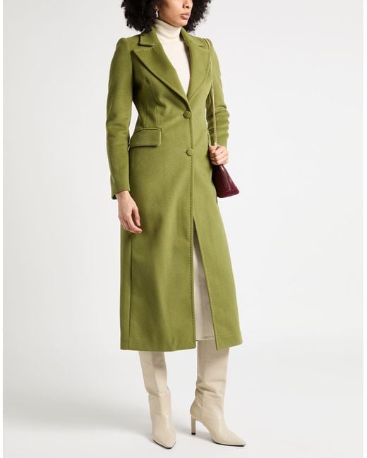 Cristinaeffe Green Coat Polyester, Viscose