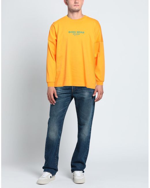 Gcds Yellow T-Shirt Cotton for men