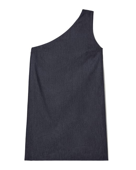 COS Blue One-shoulder Denim Mini Dress