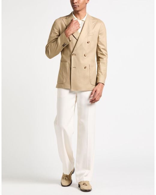 Boglioli Natural Sand Blazer Cotton for men