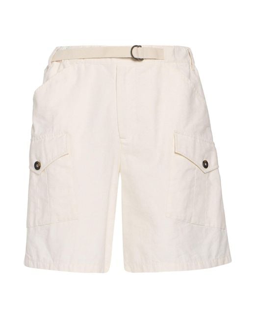 Messagerie White Cream Shorts & Bermuda Shorts Cotton, Polyester for men