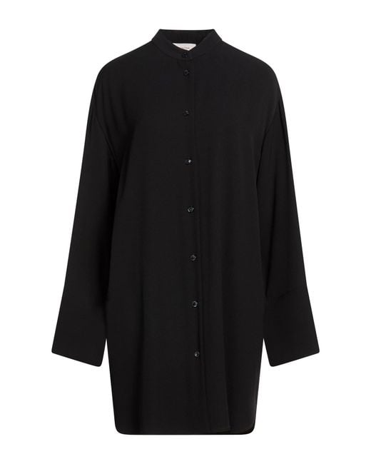 Agnona Black Shirt Viscose, Wool