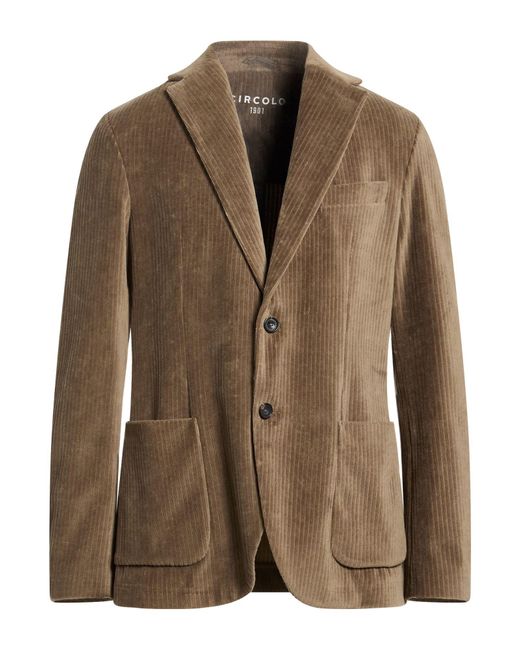 Circolo 1901 Brown Blazer Cotton, Polyester for men
